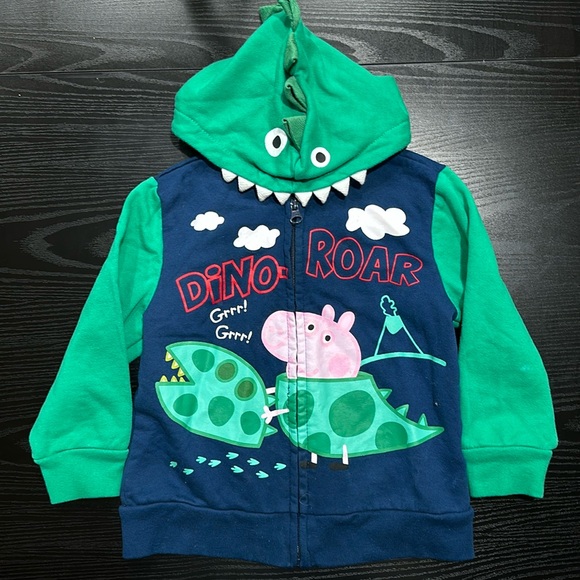 Peppa Pig Other - Peppa Pig Dino Hoodie Zip Up